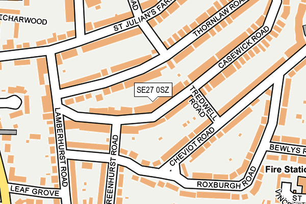 SE27 0SZ map - OS OpenMap – Local (Ordnance Survey)