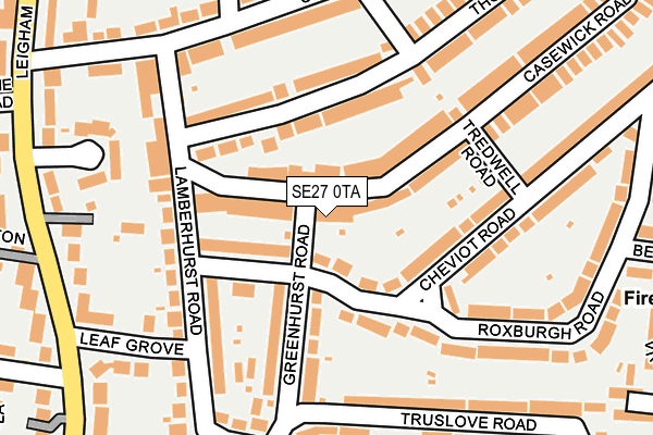 SE27 0TA map - OS OpenMap – Local (Ordnance Survey)