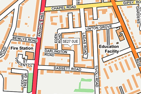 SE27 0UE map - OS OpenMap – Local (Ordnance Survey)
