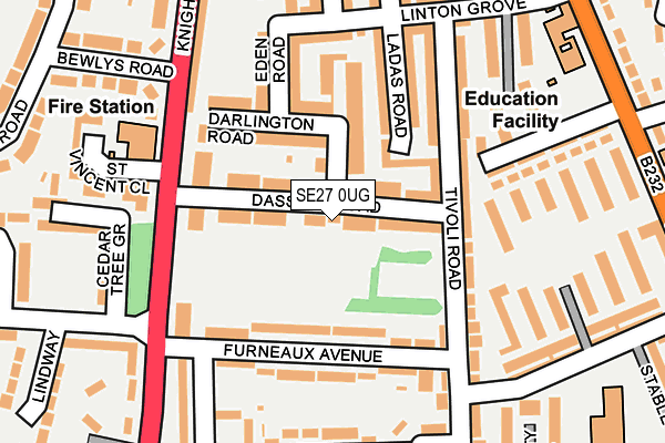 SE27 0UG map - OS OpenMap – Local (Ordnance Survey)