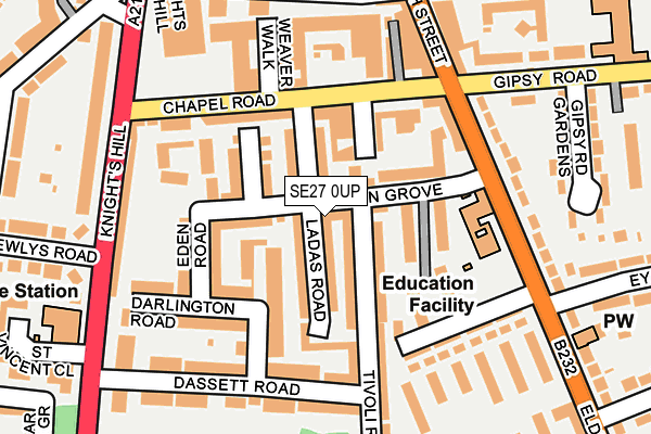 SE27 0UP map - OS OpenMap – Local (Ordnance Survey)