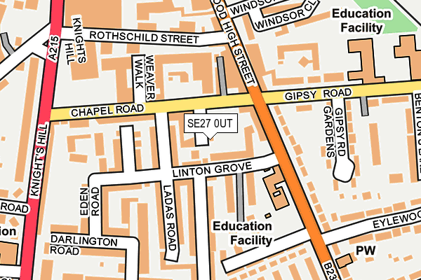 SE27 0UT map - OS OpenMap – Local (Ordnance Survey)