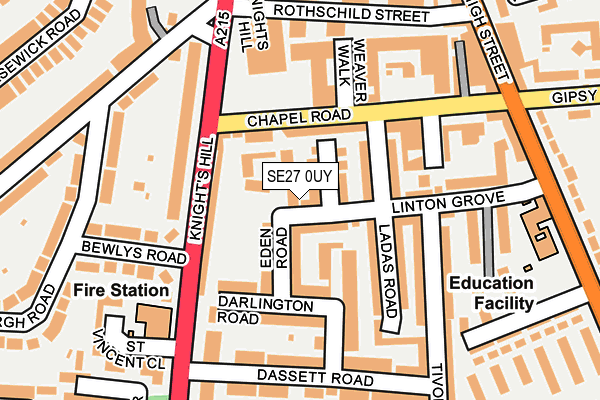 SE27 0UY map - OS OpenMap – Local (Ordnance Survey)