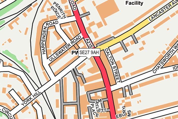 SE27 9AH map - OS OpenMap – Local (Ordnance Survey)