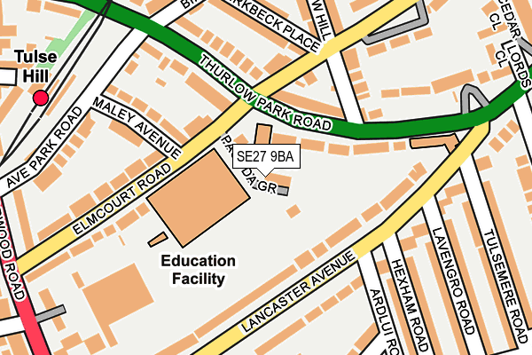 SE27 9BA map - OS OpenMap – Local (Ordnance Survey)