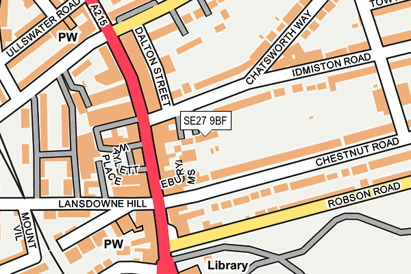 SE27 9BF map - OS OpenMap – Local (Ordnance Survey)