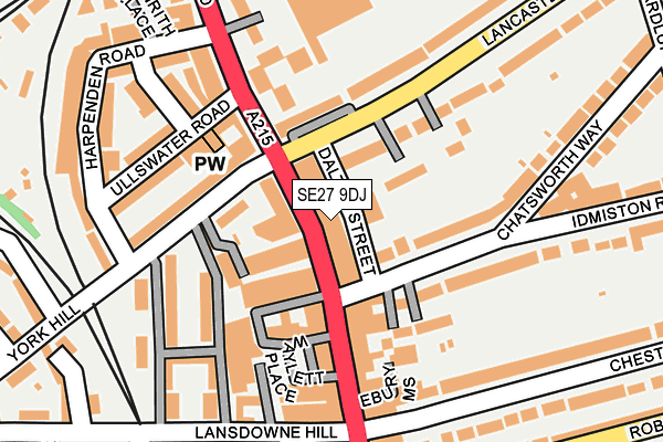 SE27 9DJ map - OS OpenMap – Local (Ordnance Survey)