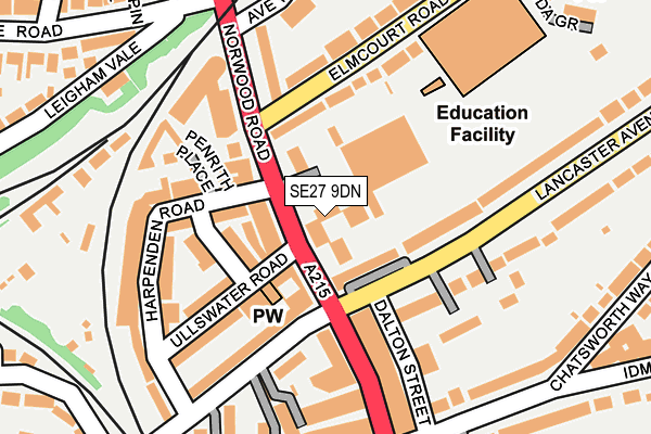 SE27 9DN map - OS OpenMap – Local (Ordnance Survey)
