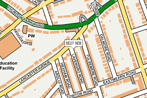 SE27 9EB map - OS OpenMap – Local (Ordnance Survey)