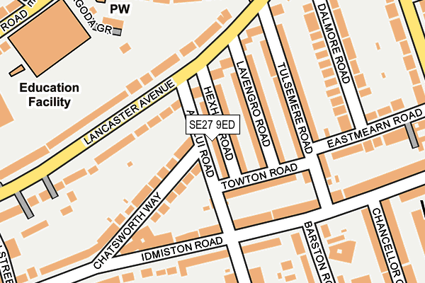 SE27 9ED map - OS OpenMap – Local (Ordnance Survey)