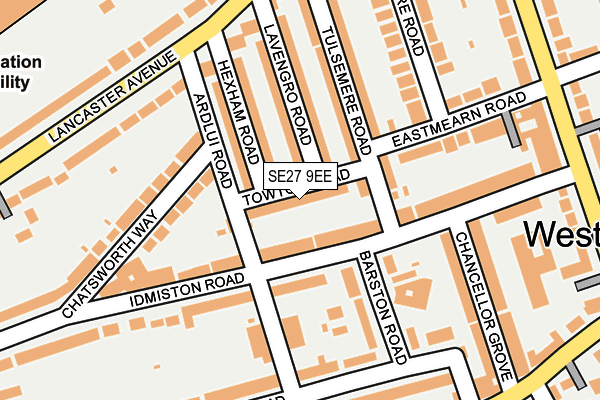 SE27 9EE map - OS OpenMap – Local (Ordnance Survey)