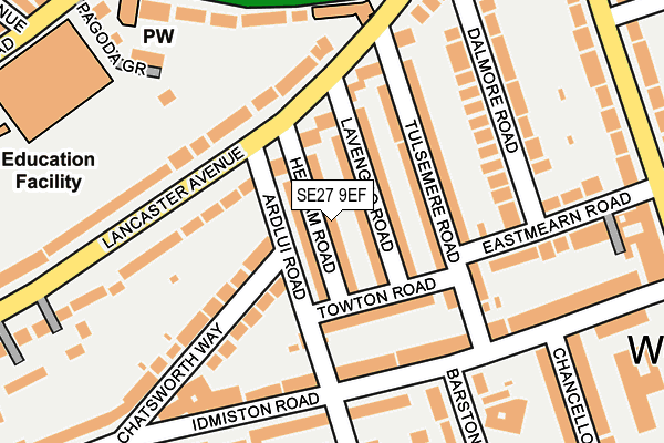SE27 9EF map - OS OpenMap – Local (Ordnance Survey)