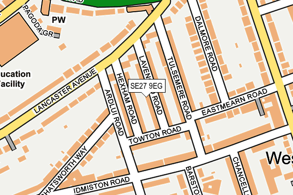 SE27 9EG map - OS OpenMap – Local (Ordnance Survey)