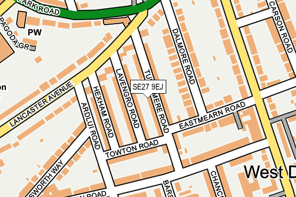 SE27 9EJ map - OS OpenMap – Local (Ordnance Survey)