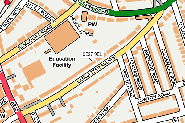 SE27 9EL map - OS OpenMap – Local (Ordnance Survey)