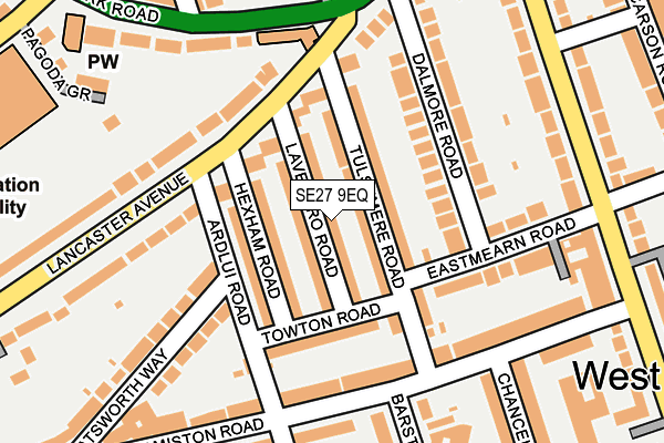 SE27 9EQ map - OS OpenMap – Local (Ordnance Survey)