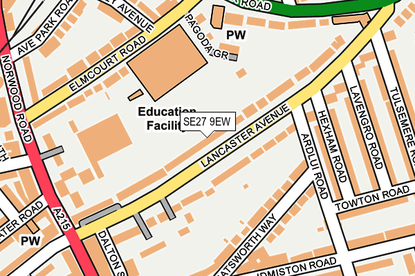 SE27 9EW map - OS OpenMap – Local (Ordnance Survey)