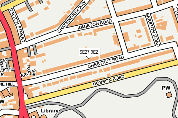 SE27 9EZ map - OS OpenMap – Local (Ordnance Survey)