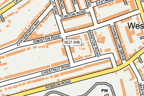 SE27 9HB map - OS OpenMap – Local (Ordnance Survey)