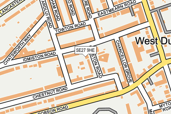 SE27 9HE map - OS OpenMap – Local (Ordnance Survey)