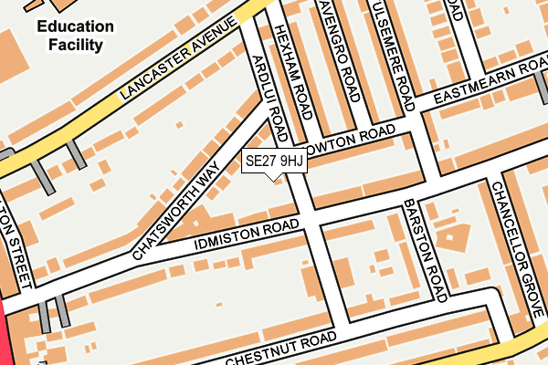 SE27 9HJ map - OS OpenMap – Local (Ordnance Survey)