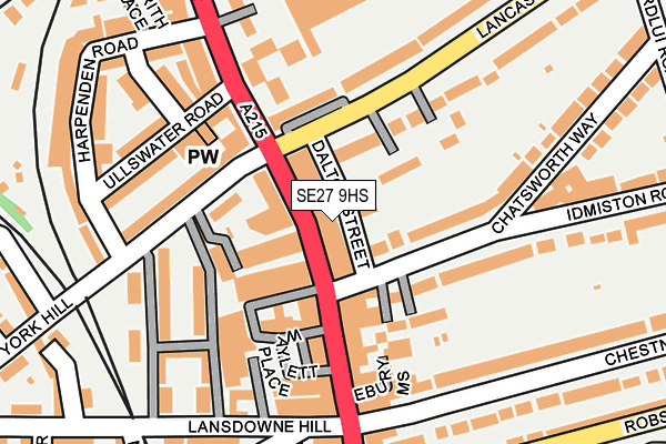 SE27 9HS map - OS OpenMap – Local (Ordnance Survey)