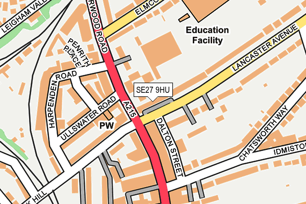 SE27 9HU map - OS OpenMap – Local (Ordnance Survey)