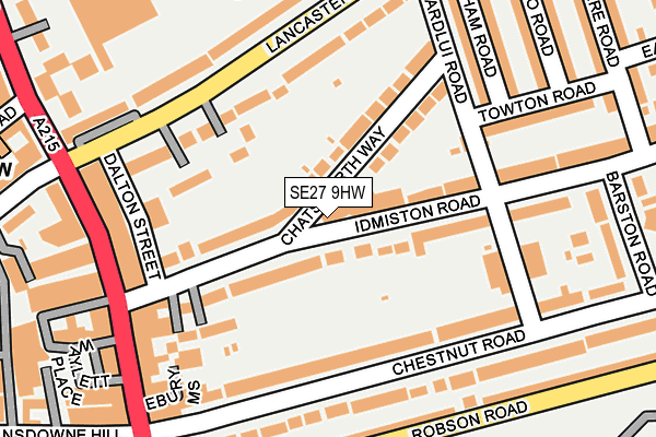 SE27 9HW map - OS OpenMap – Local (Ordnance Survey)