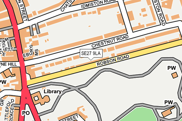 SE27 9LA map - OS OpenMap – Local (Ordnance Survey)