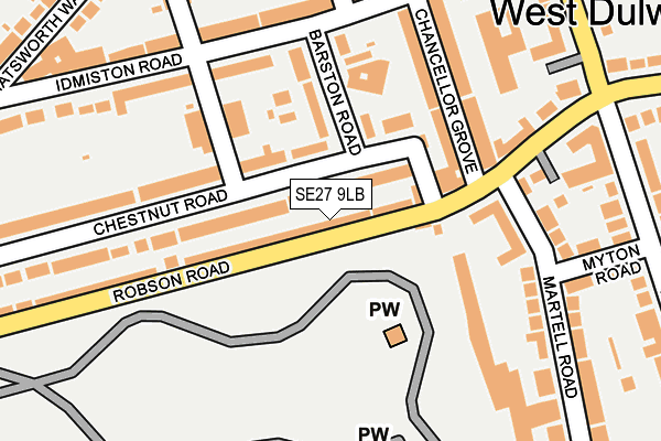 SE27 9LB map - OS OpenMap – Local (Ordnance Survey)