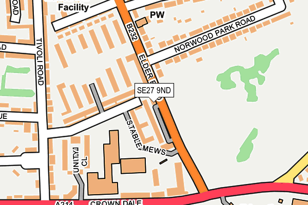 SE27 9ND map - OS OpenMap – Local (Ordnance Survey)