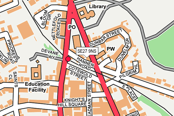 SE27 9NS map - OS OpenMap – Local (Ordnance Survey)