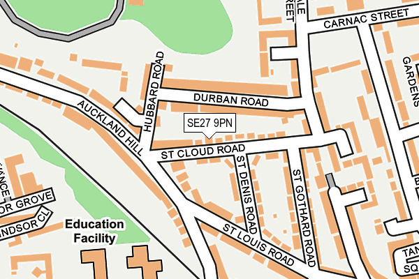 SE27 9PN map - OS OpenMap – Local (Ordnance Survey)