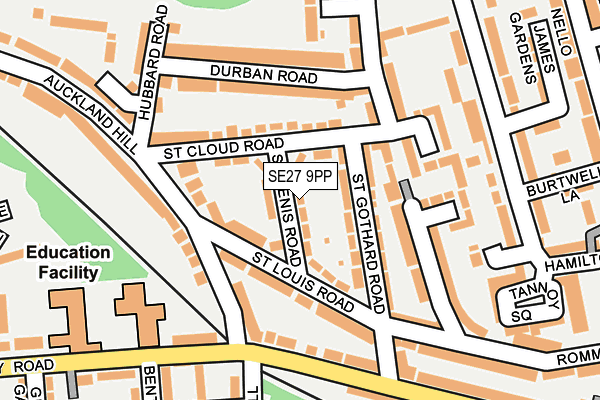 SE27 9PP map - OS OpenMap – Local (Ordnance Survey)