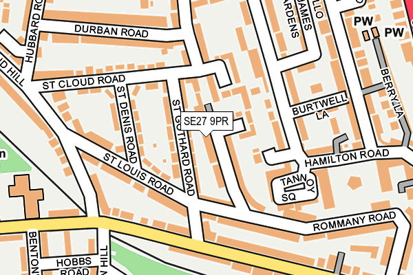 SE27 9PR map - OS OpenMap – Local (Ordnance Survey)