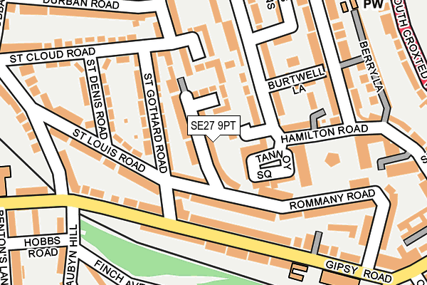 SE27 9PT map - OS OpenMap – Local (Ordnance Survey)