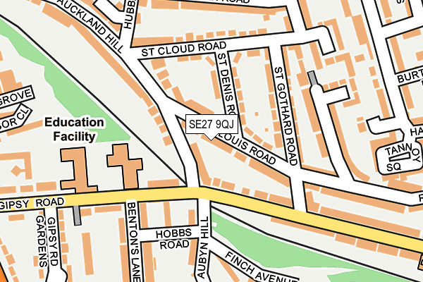 SE27 9QJ map - OS OpenMap – Local (Ordnance Survey)