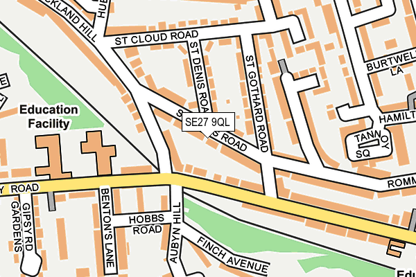 SE27 9QL map - OS OpenMap – Local (Ordnance Survey)