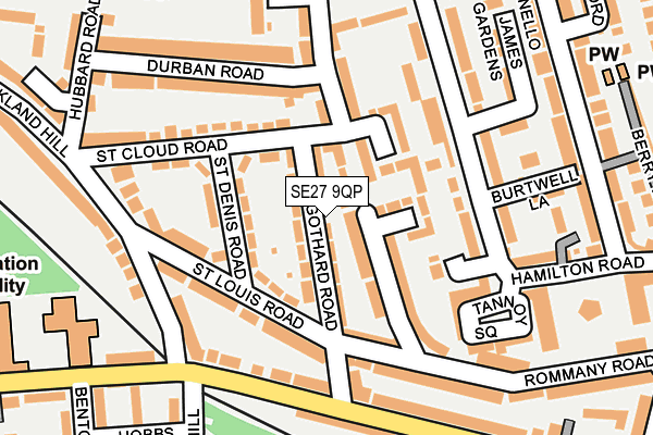 SE27 9QP map - OS OpenMap – Local (Ordnance Survey)