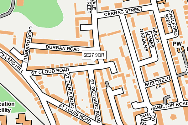 SE27 9QR map - OS OpenMap – Local (Ordnance Survey)