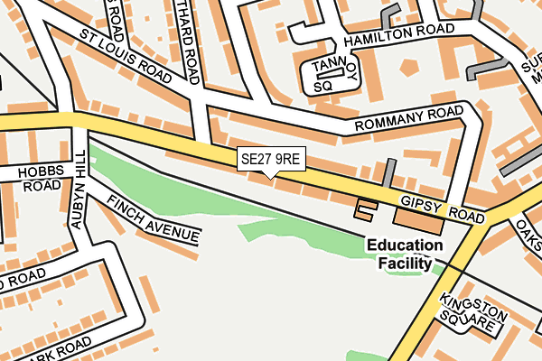 SE27 9RE map - OS OpenMap – Local (Ordnance Survey)