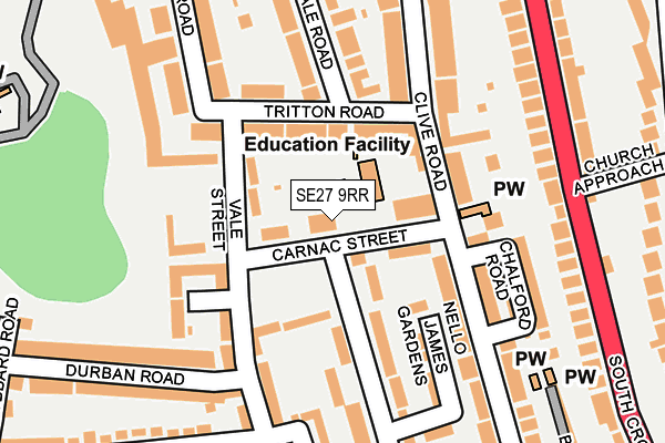 SE27 9RR map - OS OpenMap – Local (Ordnance Survey)