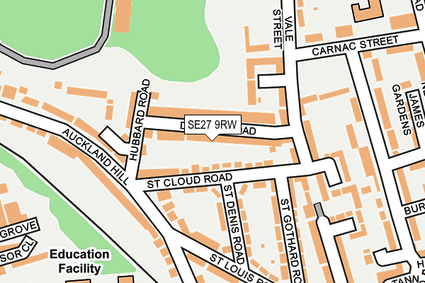 SE27 9RW map - OS OpenMap – Local (Ordnance Survey)