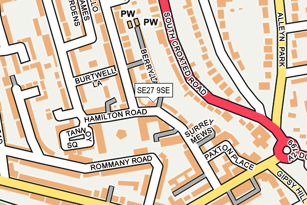 SE27 9SE map - OS OpenMap – Local (Ordnance Survey)