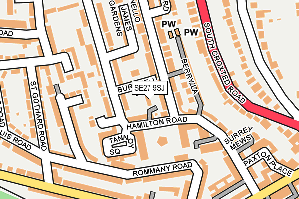 SE27 9SJ map - OS OpenMap – Local (Ordnance Survey)