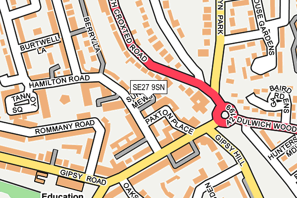 SE27 9SN map - OS OpenMap – Local (Ordnance Survey)