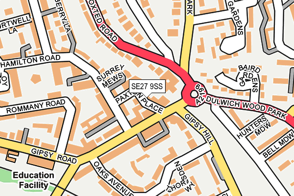 SE27 9SS map - OS OpenMap – Local (Ordnance Survey)