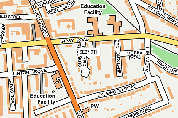 SE27 9TH map - OS OpenMap – Local (Ordnance Survey)