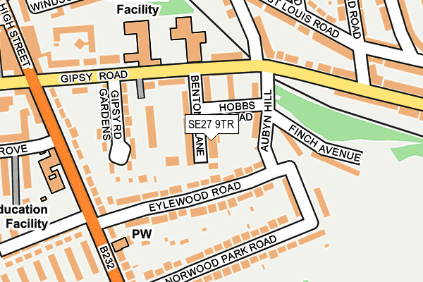SE27 9TR map - OS OpenMap – Local (Ordnance Survey)