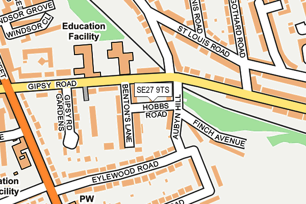 SE27 9TS map - OS OpenMap – Local (Ordnance Survey)